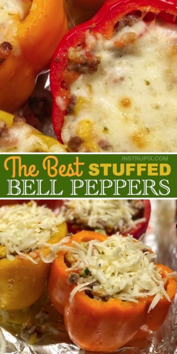 The Best Cheesy Stuffed Bell Peppers (With Ground Beef & Rice)