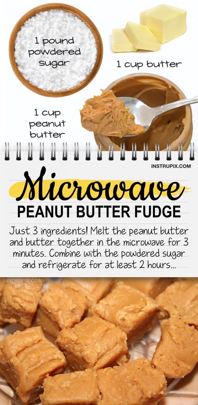 Microwave Peanut Butter Fudge (3 Ingredients)