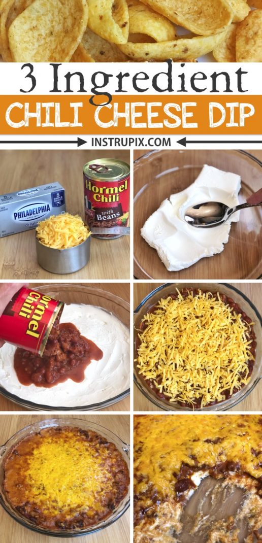 Crowd Pleaser: Easy 3 Ingredient Chili Cheese Dip!