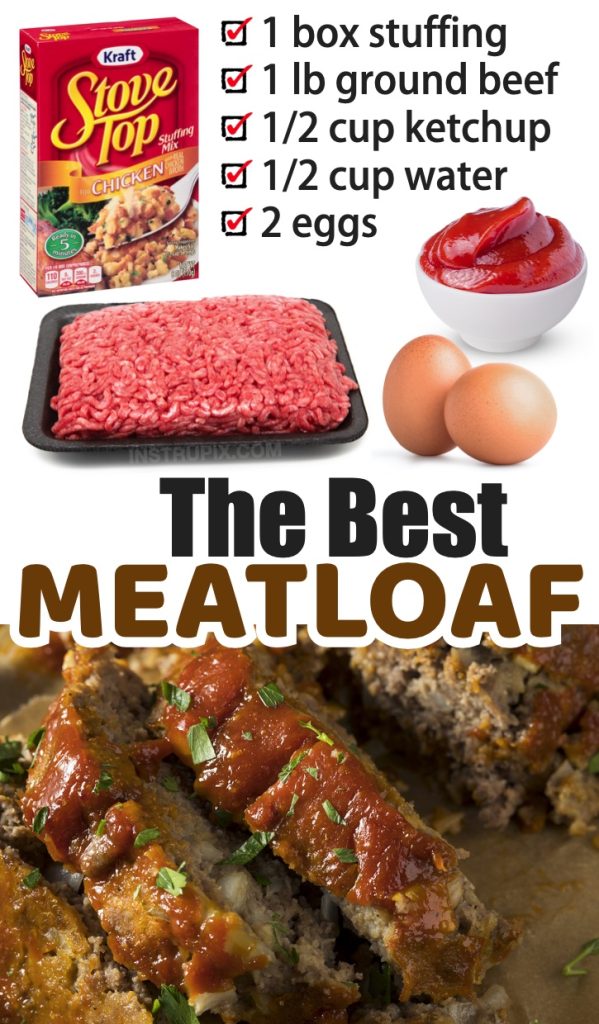 4 Ingredient Meatloaf (Made With a Box of Stuffing) - Instrupix