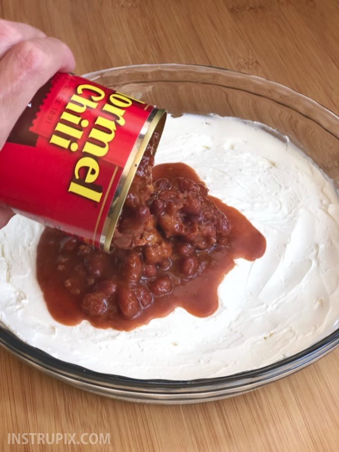 Crowd Pleaser: Easy 3 Ingredient Chili Cheese Dip!