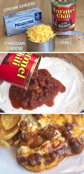 Crowd Pleaser: Easy 3 Ingredient Chili Cheese Dip!