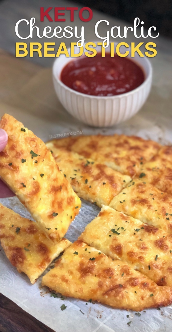 Keto Cheesy Garlic Breadsticks 4 Ingredients Instrupix