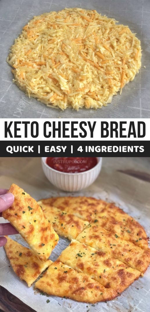 Keto Cheesy Garlic Breadsticks (4 Ingredients)