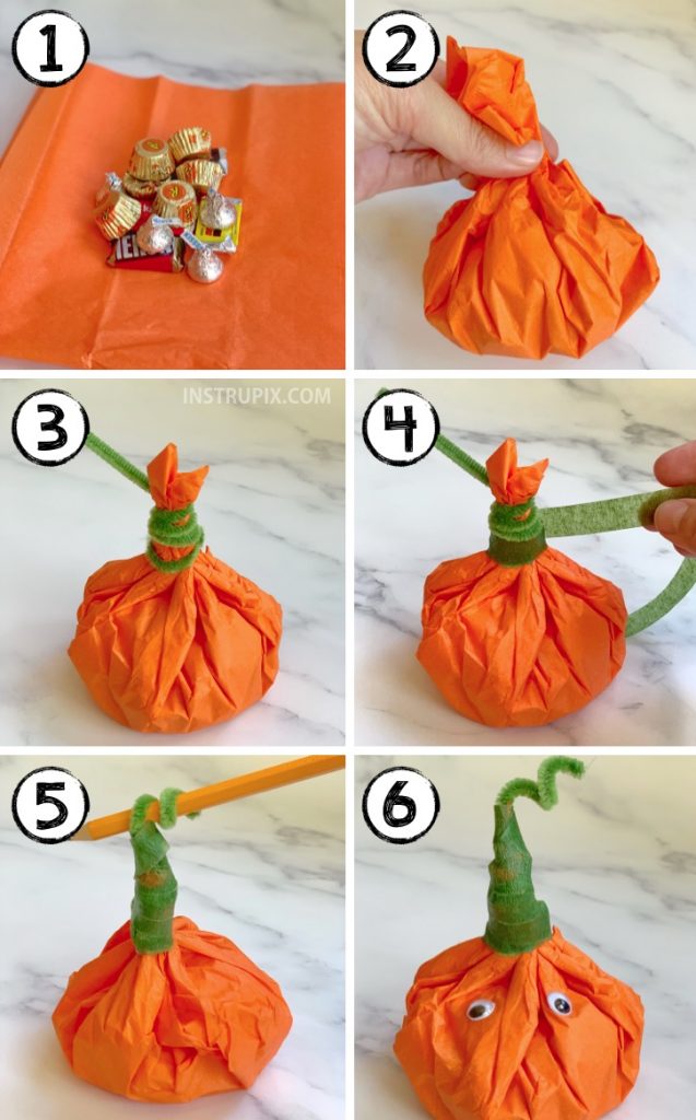 halloween-party-idea-tissue-paper-pumpkin-goody-bags