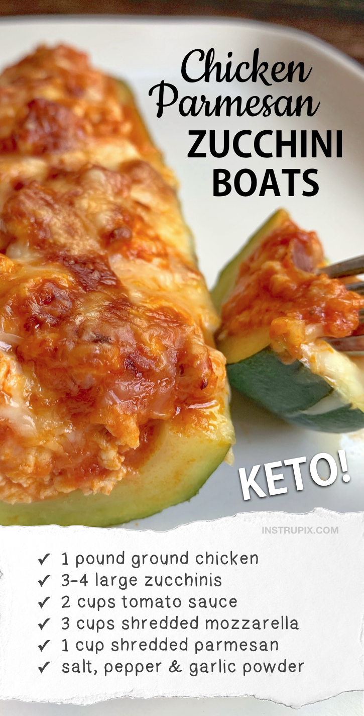 Low Carb Chicken Parmesan Stuffed Zucchini Boats Instrupix