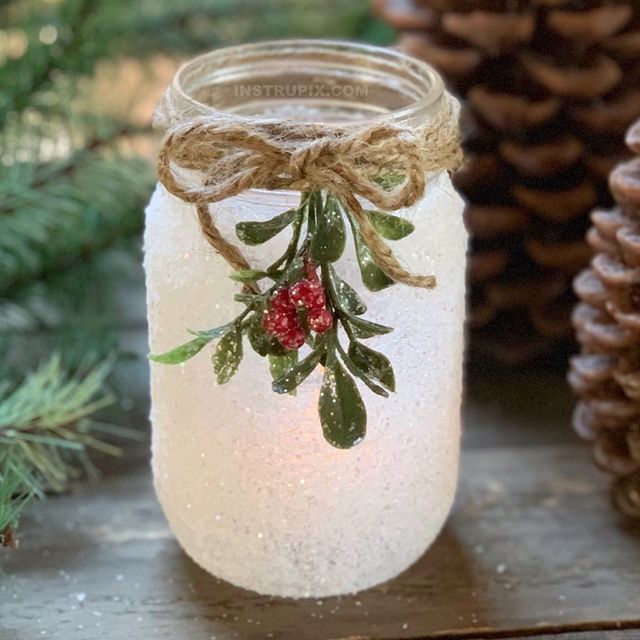 Snowy Mason Jar - Instrupix