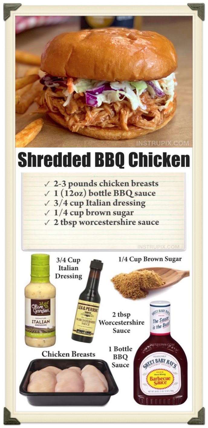 Zesty Slow Cooker BBQ Chicken Sandwiches - Instrupix