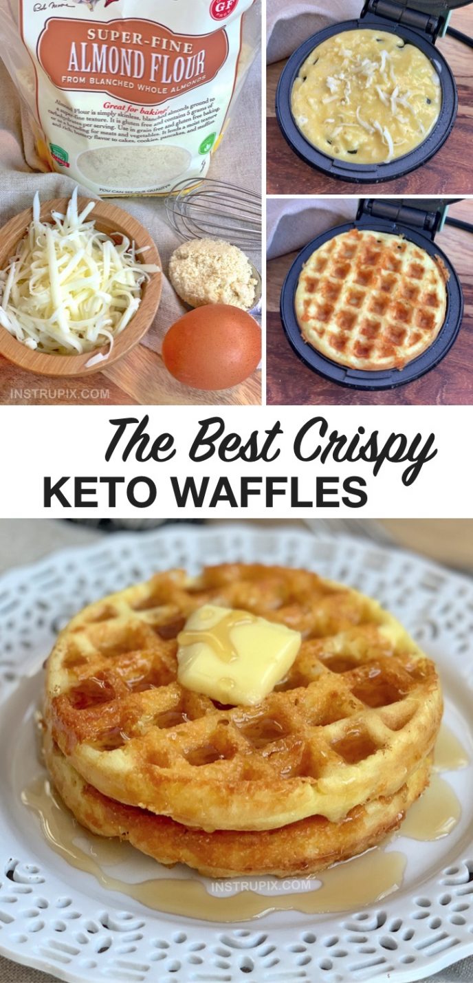 3 Ingredient Crispy Keto Breakfast Waffles