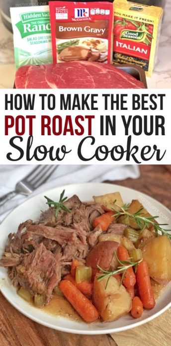 The BEST Easy Slow Cooker Pot Roast (Made with Ranch, Brown Gravy ...