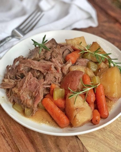 The BEST Easy Slow Cooker Pot Roast (Made with Ranch, Brown Gravy ...