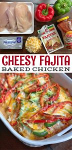 Cheesy Fajita Baked Chicken (Easy Dinner Recipe)