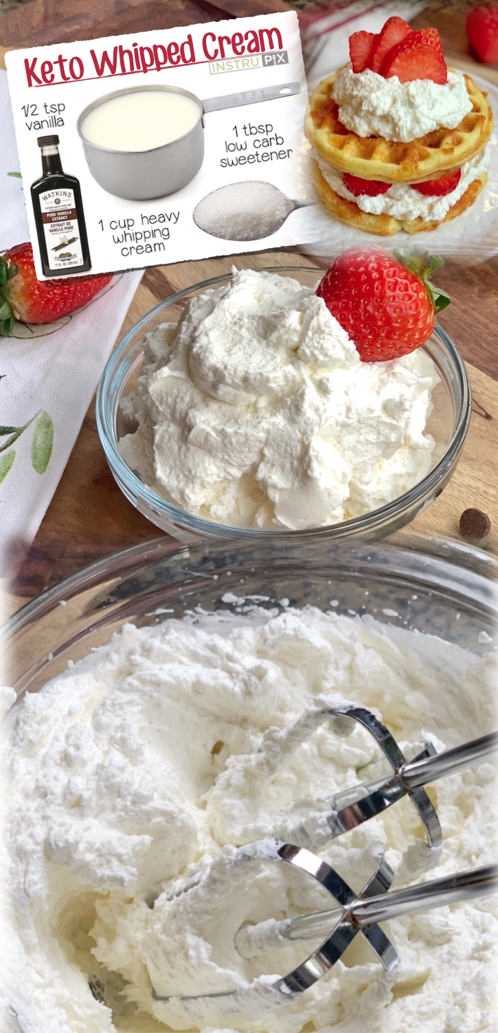 5 Minute Keto Whipped Cream Recipe (3 Ingredients)
