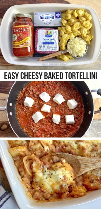 Easy Cheesy Baked Tortellini With Meat Sauce Instrupix