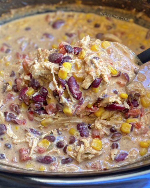 Slow Cooker Creamy Chicken Chili (Easy Crockpot Recipe For The Family!)