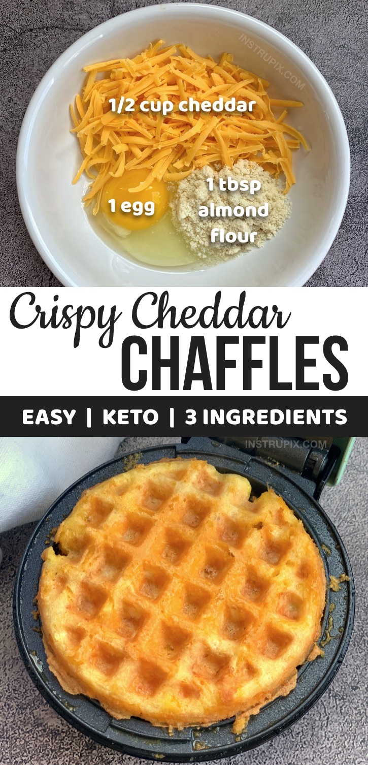 Crispy Keto Cheddar Chaffles (Made with Almond Flour)