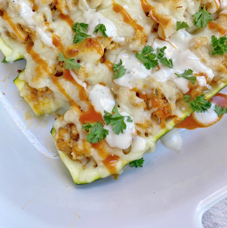 Buffalo Chicken Zucchini Boats Easy Healthy Low Carb