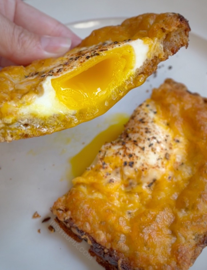 Sheet Pan Cheesy Baked Egg Toast