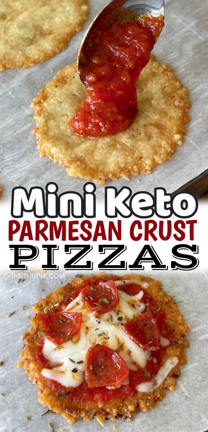 Crispy Parmesan Crust Mini Pizzas (Keto & Low Carb)