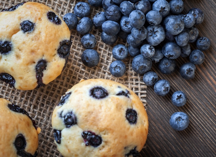 Yummy moist blueberry muffins recipe made with almond flour and plain greek yogurt to make a low carb and keto friendly snack or breakfast.